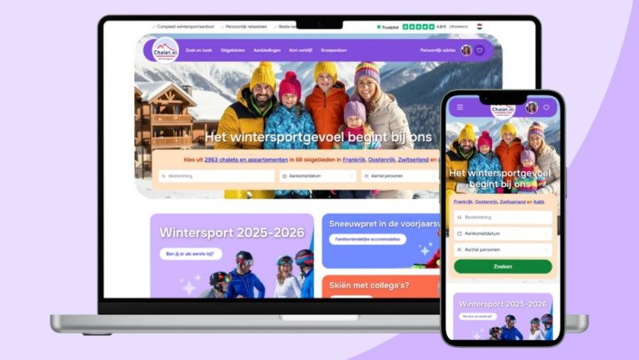 Nieuwe homepage van Chalet.nl